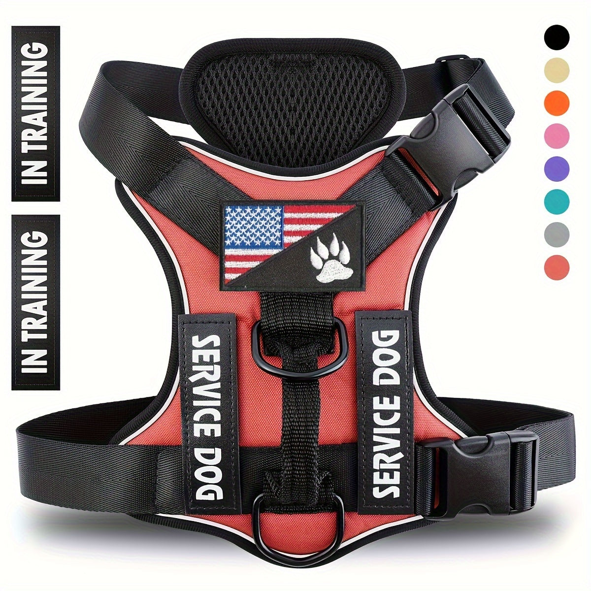 Reflective Dog Harness Vest with Handle Adjustable No-Pull Pet Vest for Walking Running & Training - Easy Control for Small Medium Large Dogs XS S M L XL Multiple Colors