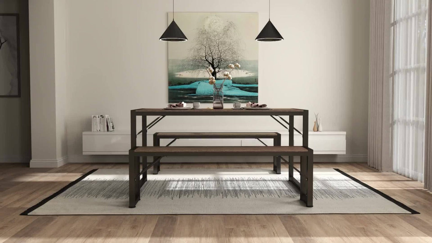 45.5-Inch Space-Saving Dining Table Set for Kitchen and Dining Room
