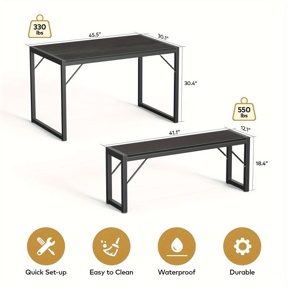 45.5-Inch Space-Saving Dining Table Set for Kitchen and Dining Room