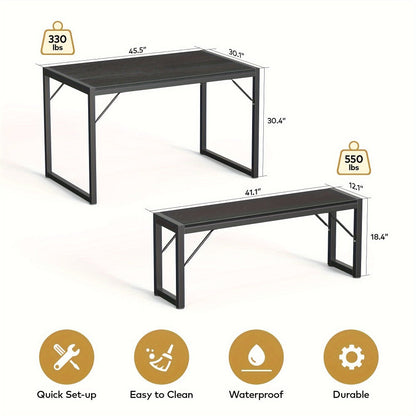 45.5-Inch Space-Saving Dining Table Set for Kitchen and Dining Room