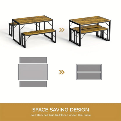 45.5-Inch Space-Saving Dining Table Set for Kitchen and Dining Room
