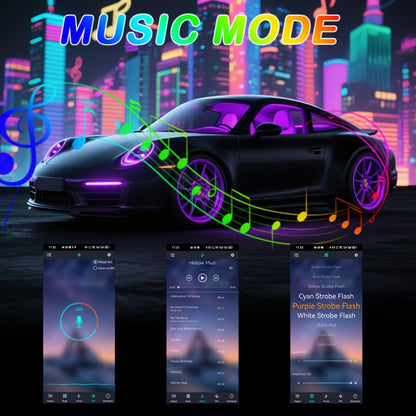4pcs RGB Car Interior LED Footwell Lights App & Remote Control DIY Music Sync 12V USB Multicolor Ambient Lighting Kit for All Vehicles Cars Trucks SUVs, Under Dash Floor Accent Lights