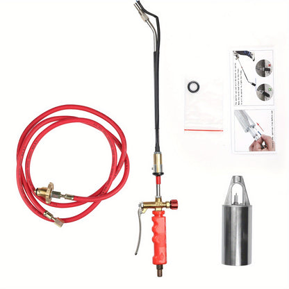 Propane Torch Weed Burner and Ice Snow Melter 79-Inch Hose Adjustable Flame Control Outdoor Flame Thrower for Garden Weed Killing Driveway Ice Melting Red Black