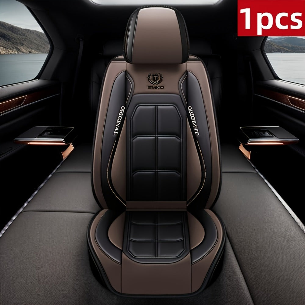 Car Seat Covers Faux Leather – Sporty Full-Coverage for Driver & Passenger, Universal Fit for Sedans, SUVs & Trucks, Green & Blue