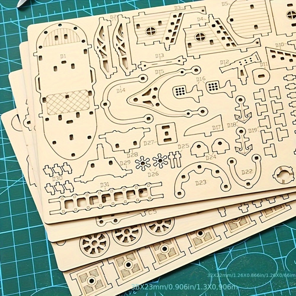 Steampunk Airship Wooden Model Kit – DIY Mechanical Puzzle Building Set for Adults & Teens, Laser-Cut Handcraft Brain Teaser, Unique Birthday Christmas Gift for Men Women