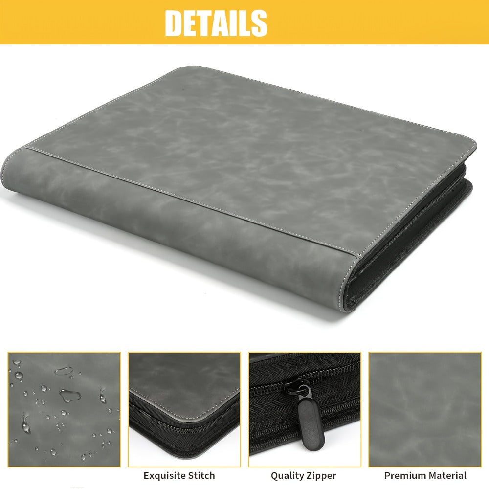 Trading Card Binder Ringless 16 Pocket – Double-Sided Side-Loading Zipper Card Album for Pokemon MTG TCG Sports Cards K-pop Photocards Large Capacity Collector Folder