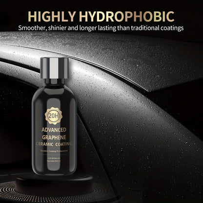 [Advanced Graphene Coating] Ultra High Gloss 20H Advanced Graphene Ceramic Coating for Cars, Ceramic Car Auto Detailing Kit (70ml) - 10+ Years Of Long Lasting Protection, Apply After Car Wash & Paint Correction