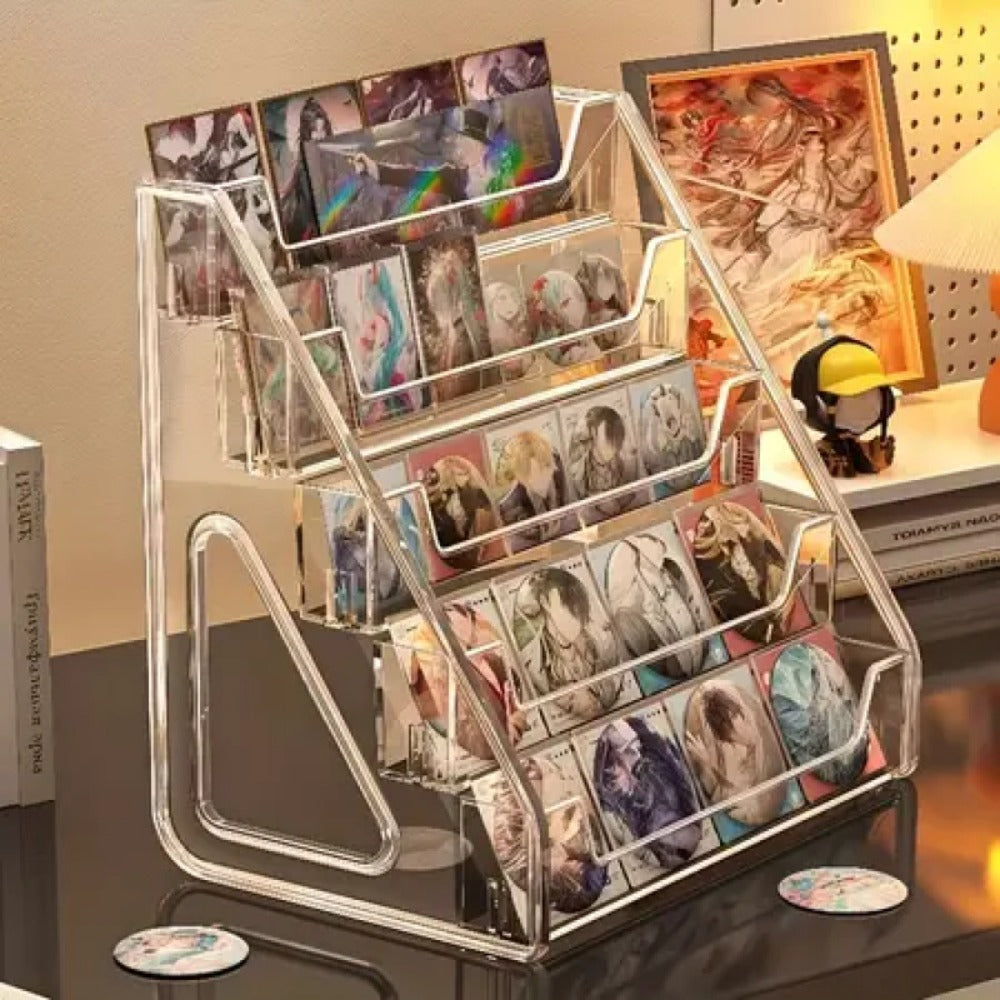 PSA BGS SGC Graded Card Display Stand – 3 or 5-Tier Vertical Collectible Card Showcase, Snap-In Assembly No Tools Desktop Holder for Baseball Basketball Pokemon MTG Trading Cards