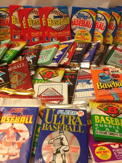 Vintage MLB Baseball Card Packs Lot 1980s 90s Unopened Unsearched 60 Cards 4-5 Packs Look for Hall of Famers Stars and Rookies Golden Era Baseball Card Collection Gift for New Collectors