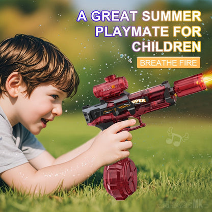 Automatic Electric Water Gun Large Capacity for Kids & Adults – High-Power Squirt Blaster for Pool Beach Lawn Backyard Summer Water Battle, Birthday Party Gift for Boys Girls Ages 6+ (Blue & Red)