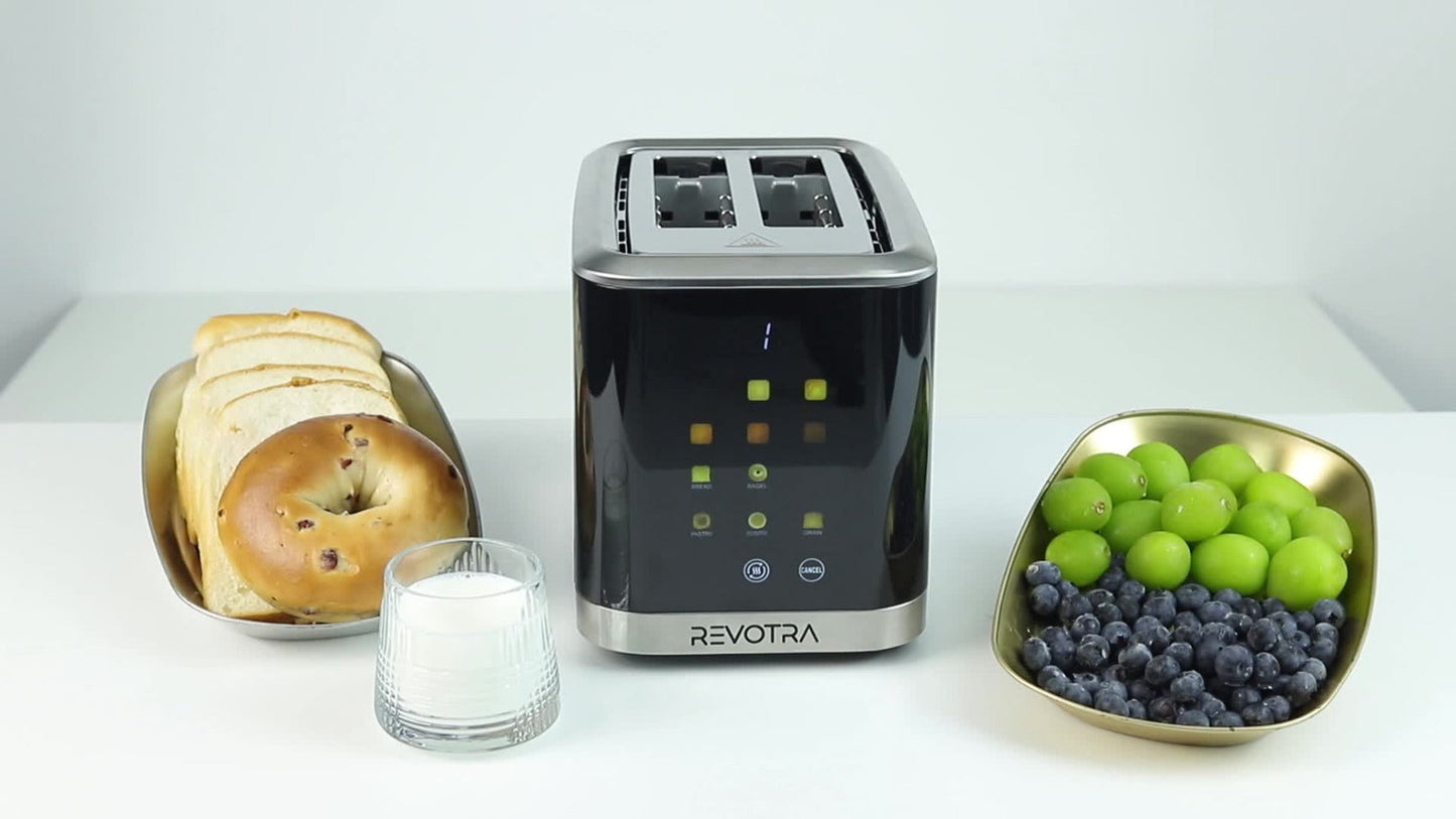 Stainless Steel Toaster 2 Slice with LED Display & Extra Wide Slots – 6 Shade Settings, Defrost Reheat Cancel Functions, Removable Crumb Tray, Compact Design for Bagels, Waffles & Bread