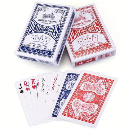 Bulk Playing Cards 24 Decks Pack 12 Blue & 12 Red Plastic-Coated Poker Size Standard Index – 52 Cards + 2 Jokers Each for Poker Family Games Party Casino Night Gift