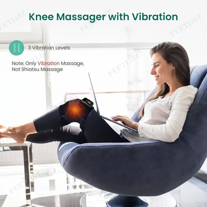 Knee Massager with Heat – 3-Level Heating Pad for Knee Pain Relief, Joint & Muscle Warmth, Anti-Slip Breathable Knee Brace for Men & Women