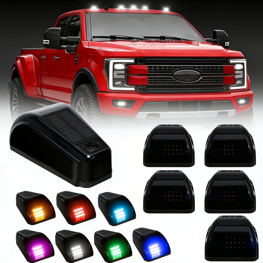 5pcs Solar Powered Cab Lights For Car RV Light Accessories Car Roof Lights Truck Cab Roof Lights For Car Pickup Easy To Install, Easy To Carry, Emergency Use, Without Battery