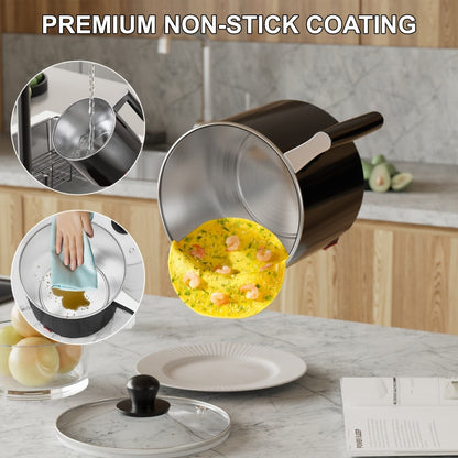 Electric Hot Pot 1.5L Non-Stick Saucepan – Portable Mini Electric Cooker for Noodles, Pasta, Eggs, Steak & Ramen | Fast Heating, Dorm & Travel Friendly