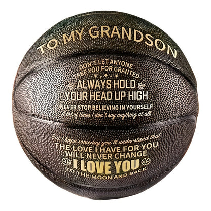 Personalized Basketball Gift for Son & Grandson Standard Size with Pump To My Son To My Grandson Heartfelt Message Sports Birthday Christmas Holiday Gift for Boys Teens