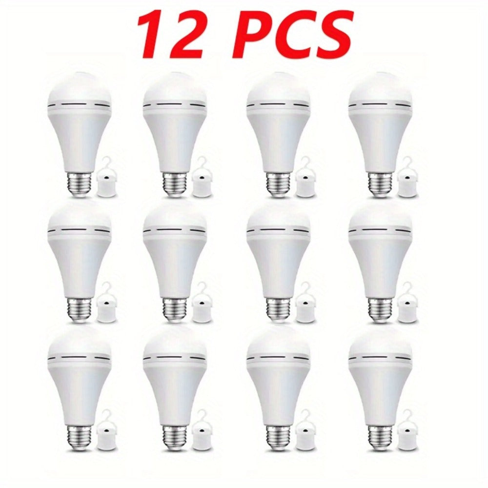 Emergency Light Bulb for Power Outages 2000mAh Rechargeable LED 6000K with Backup Battery – Auto-On Failure Detection, Hangable Emergency Lighting for Home Camping Power Failure, 4 8 12 Pack