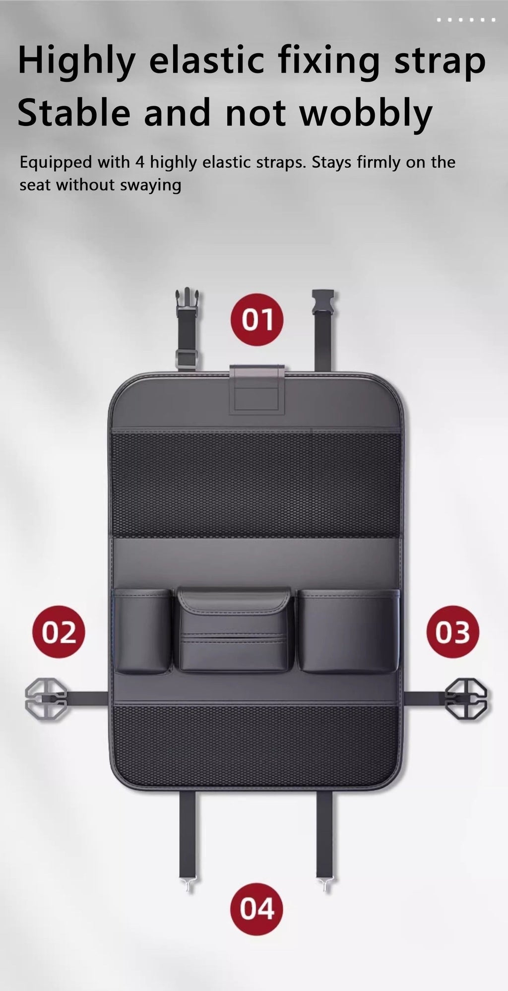 Faux Leather Premium Car Seat Back Organizer Travel Additions Seat Storage Bag Back Seat Dining Table And Cup Holder Universal Model
