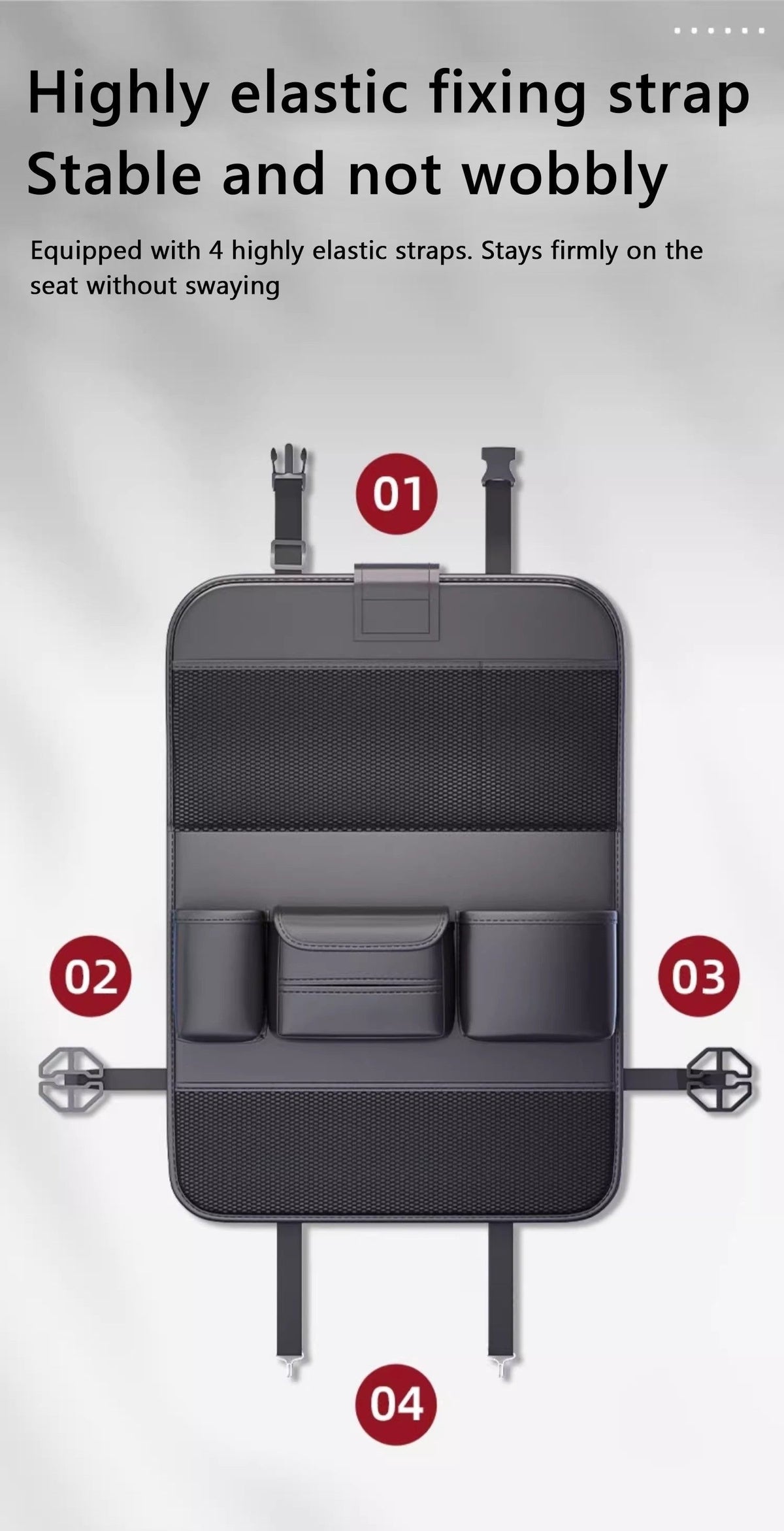 Faux Leather Premium Car Seat Back Organizer Travel Additions Seat Storage Bag Back Seat Dining Table And Cup Holder Universal Model