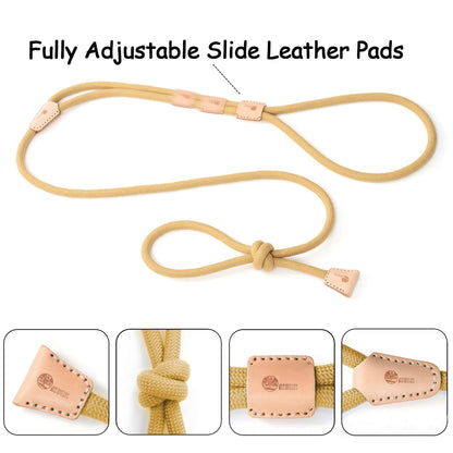 Dog Slip Leash and Harness 2-in-1 Rope Lead - No Pull All-in-One Training Leash for Puppies & Small Dogs, Adjustable Slip Lead with Soft Rope, Secure Control for Walking & Training