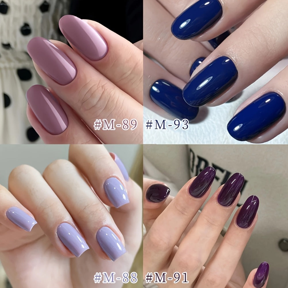 Gel Nail Polish Set 6 Colors Semi Permanent Soak Off UV LED - Long Lasting Electroplating Finish Nail Gel Kit for Salon & Home Use 0.51oz Each