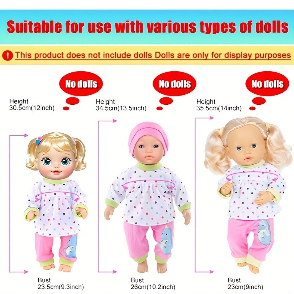 Baby Doll Clothes Set 10 Outfits for 10 12 14 Inch Newborn Dolls Unique Designs Easy On Off Doll Clothing Pack No Doll Included Birthday Christmas Gift for Kids Ages 3+