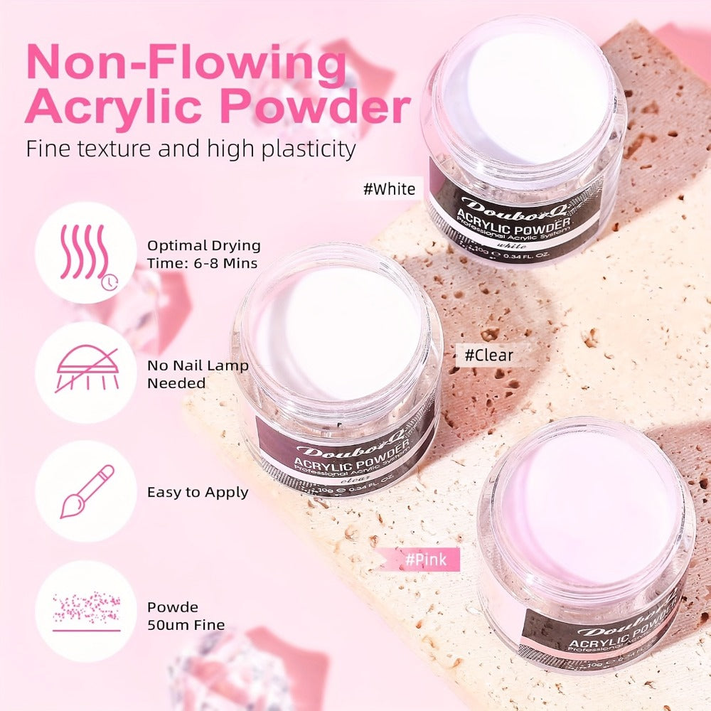 Acrylic Nail Kit with Electric Drill & UV LED Nail Lamp - Complete Professional Starter Set for Beginners with Acrylic Powder Brush Tools All-in-One Nail Extension System