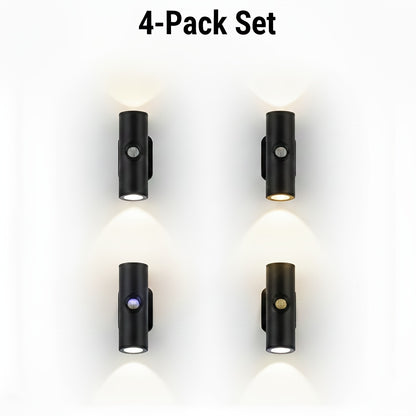 4pcs Dual Head Motion Sensor Wall Lights Rechargeable Magnetic Interior RV Night Light 3 Colors RGB for Bedroom Stairs Cabinet