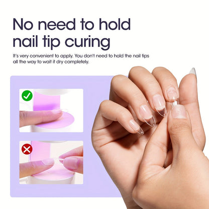 Nail Glue Gel UV LED Solid Formula 30g — Crystal Clear Extra Strong Bond for Press On Nails, Acrylic Tips, Nail Extensions & Rhinestones | Repositionable Before Cure | Lasts Up to 30 Days
