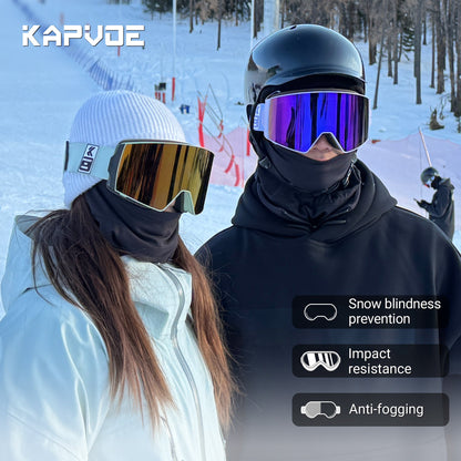 Magnetic Photochromic Ski Goggles OTG Helmet Compatible – 16-Point Magnetic Swap Lens, Triple-Layer Foam, Double Anti-Fog Dual-Layer PC 99.99% UV Protection for Men & Women, Includes Case & Bag