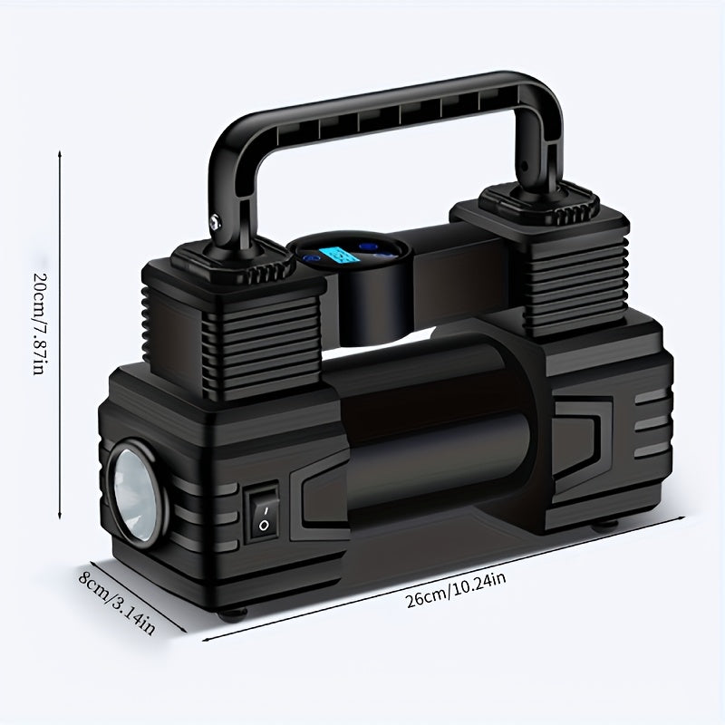 1pc Tire Inflator Portable Air Compressor 150PSI, 12V Car Air Pump with Digital Display, LED Lights, Car Power Outlet Lighter for Cars, Motorcycles, Bikes And Balls