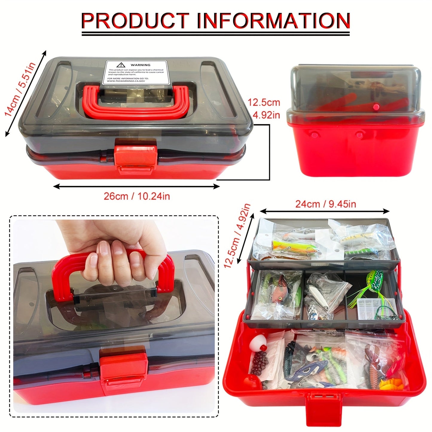 491-Piece Fishing Lures Kit – Complete Tackle Box Set with Soft Lures, Sinker Weights, Hooks, Jigs, Spinnerbait, Crankbait, Minnow & Plier for Freshwater & Saltwater | Fishing Gifts for Men