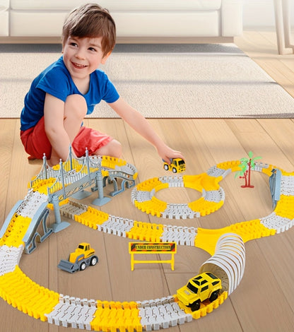 Roller Coaster Track Set 467pcs for Kids Ages 3 4 5 6 7 8 – Electric Race Car DIY Assembly Obstacle Challenge Track Toy STEM Engineering Gift Boys Girls Birthday Christmas