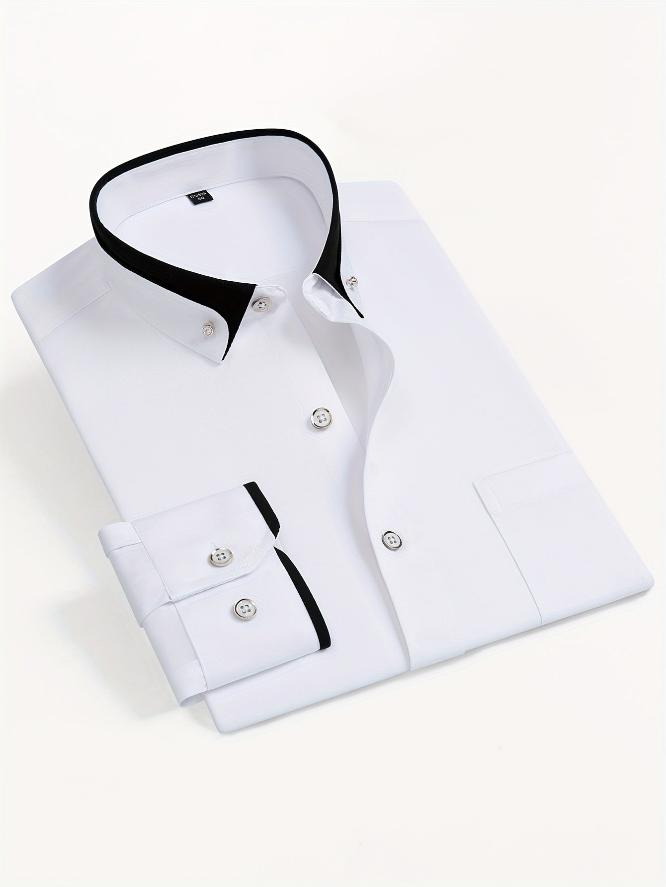 Men's Colorblock Long Sleeve Dress Shirt - Wrinkle Resistant