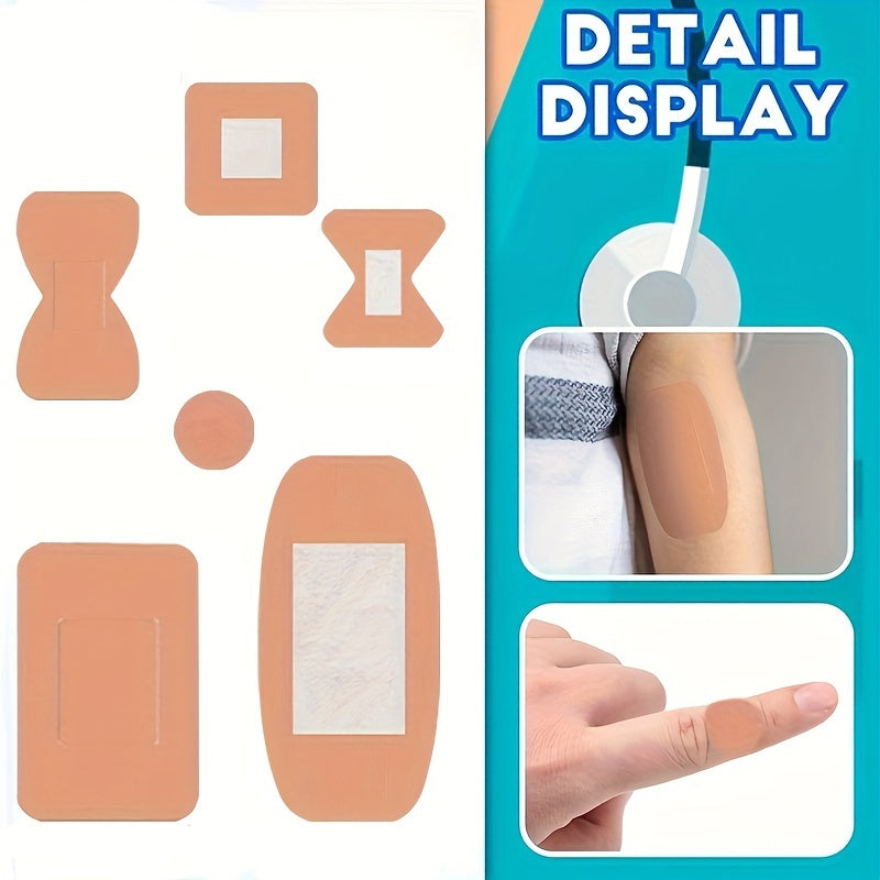 Assorted Adhesive Bandages 180/360pcs, Flexible Fabric Fingertip & Knuckle Bandages, Breathable Cloth Elastic Wound Care Strips, Various Sizes Spot Bandages for First Aid Home Outdoor