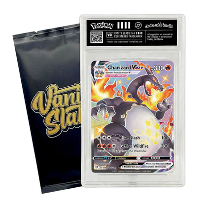 Pokemon Rare Card Slab Bundle – Ultra or Double Rare Pokémon Card Sealed in Vanity Slabs Display Case with 10 Bonus Holo Cards | EX V VMAX VSTAR Full Art | 1 or 2 Slabs | Gift for Collectors & Kids