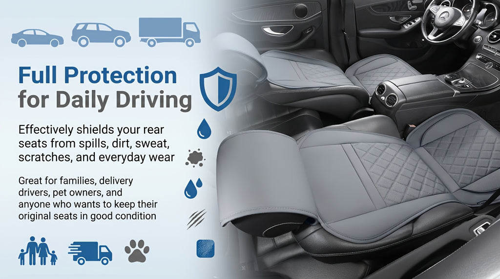 Front Seat Covers for Cars, Universal Fit Bucket Seat Protector Set, Full Surround High-Back Design, Anti-Slip Backing, Easy to Install, Fits Most Cars, SUVs & Trucks