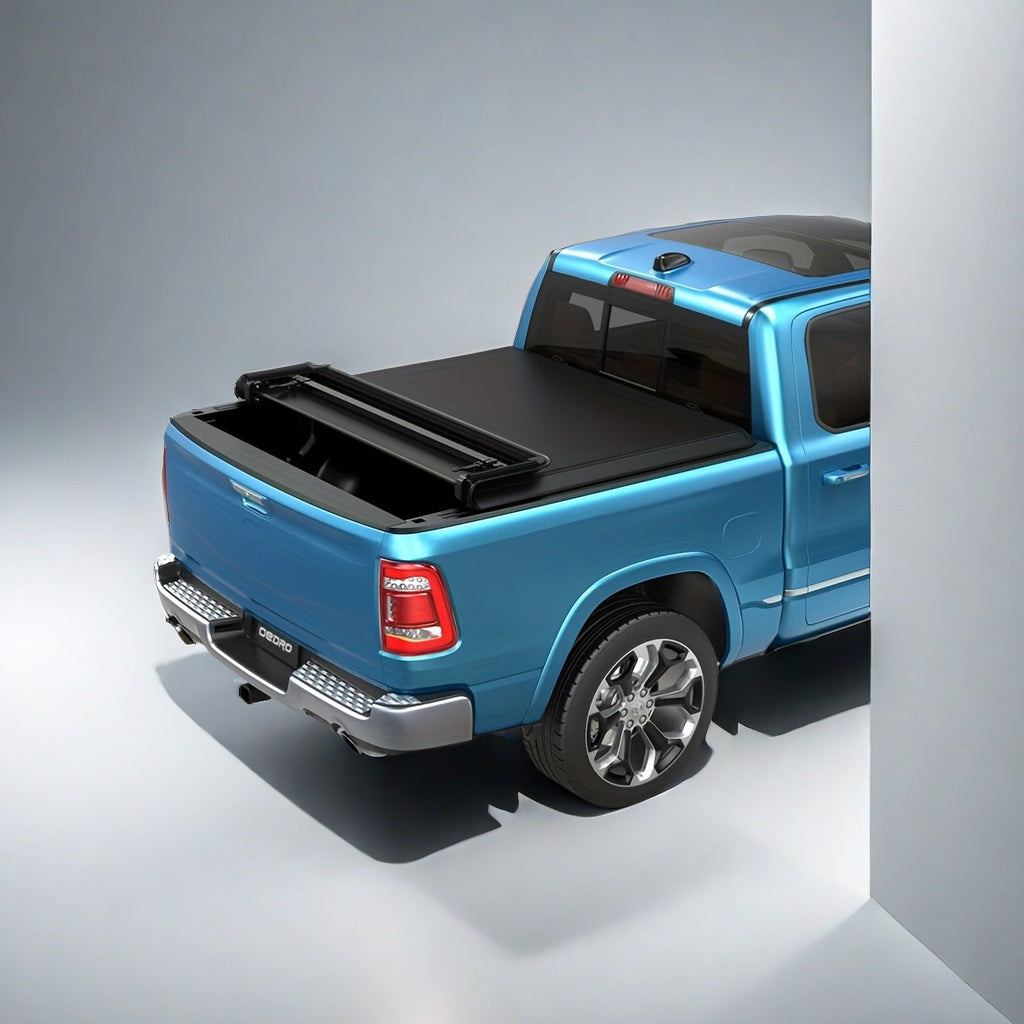 YINTATECH Soft Quad- Fold Tonneau Cover Built For Dodge Ram 1500/ 2500/ 3500 2002- 2025 6.4/6.5ft Truck Beds & W/ O Ram Box Models