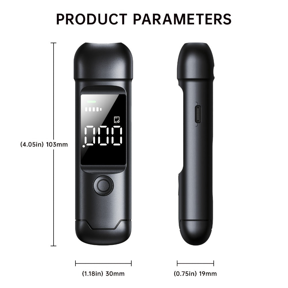 USB Rechargeable Breathalyzer with LCD Display – Portable Personal Alcohol Tester, 200mAh Battery, Multi-Person Continuous Testing, Safe Driving Breath Analyzer