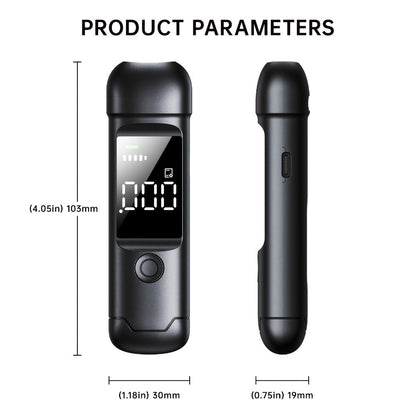 USB Rechargeable Breathalyzer with LCD Display – Portable Personal Alcohol Tester, 200mAh Battery, Multi-Person Continuous Testing, Safe Driving Breath Analyzer