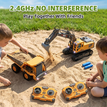 RC Bulldozer 1:24 Scale Alloy with 680° Rotation & Working Arm – 2.4GHz Remote Control Construction Vehicle for Kids, Outdoor Sand & Grass All-Terrain Play, Birthday Christmas Gift for Boys Ages 6+
