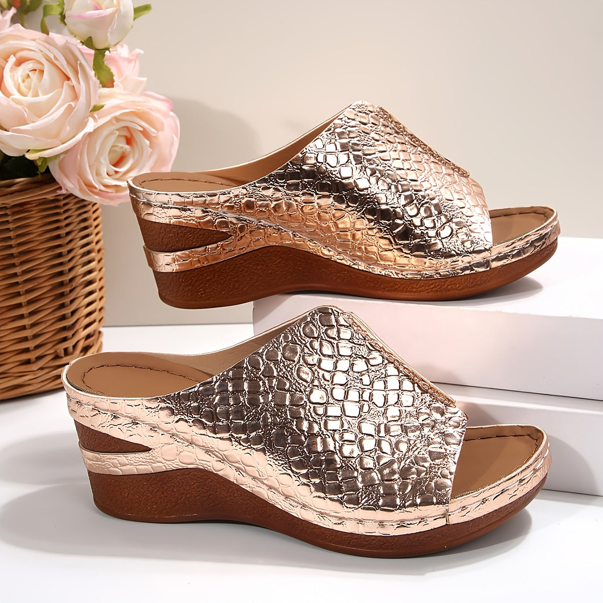 Women's Platform Sandals - Slip-On for Outdoor & Travel