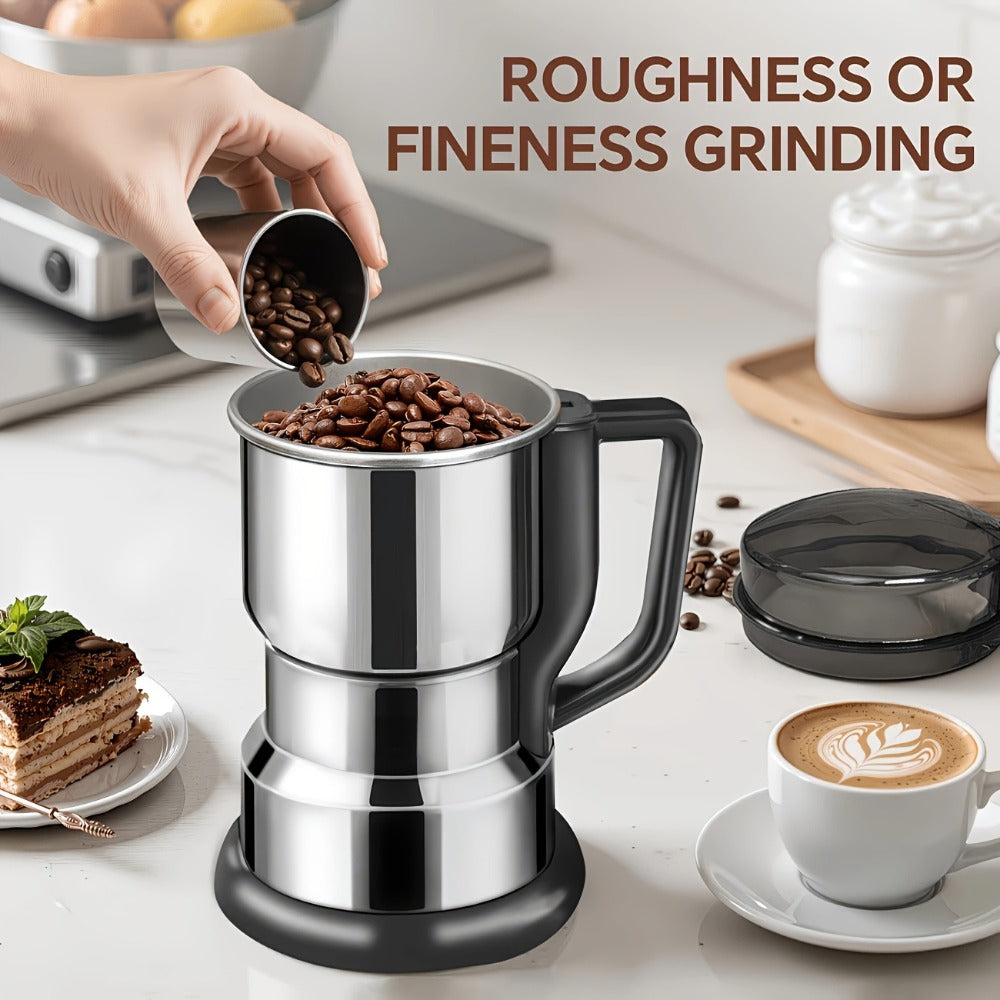 Electric Coffee Grinder 300W 25000RPM – 8-Blade Stainless Steel Spice & Grain Mill for Coffee Beans, Nuts, Spices | Home, Cafe & Camping