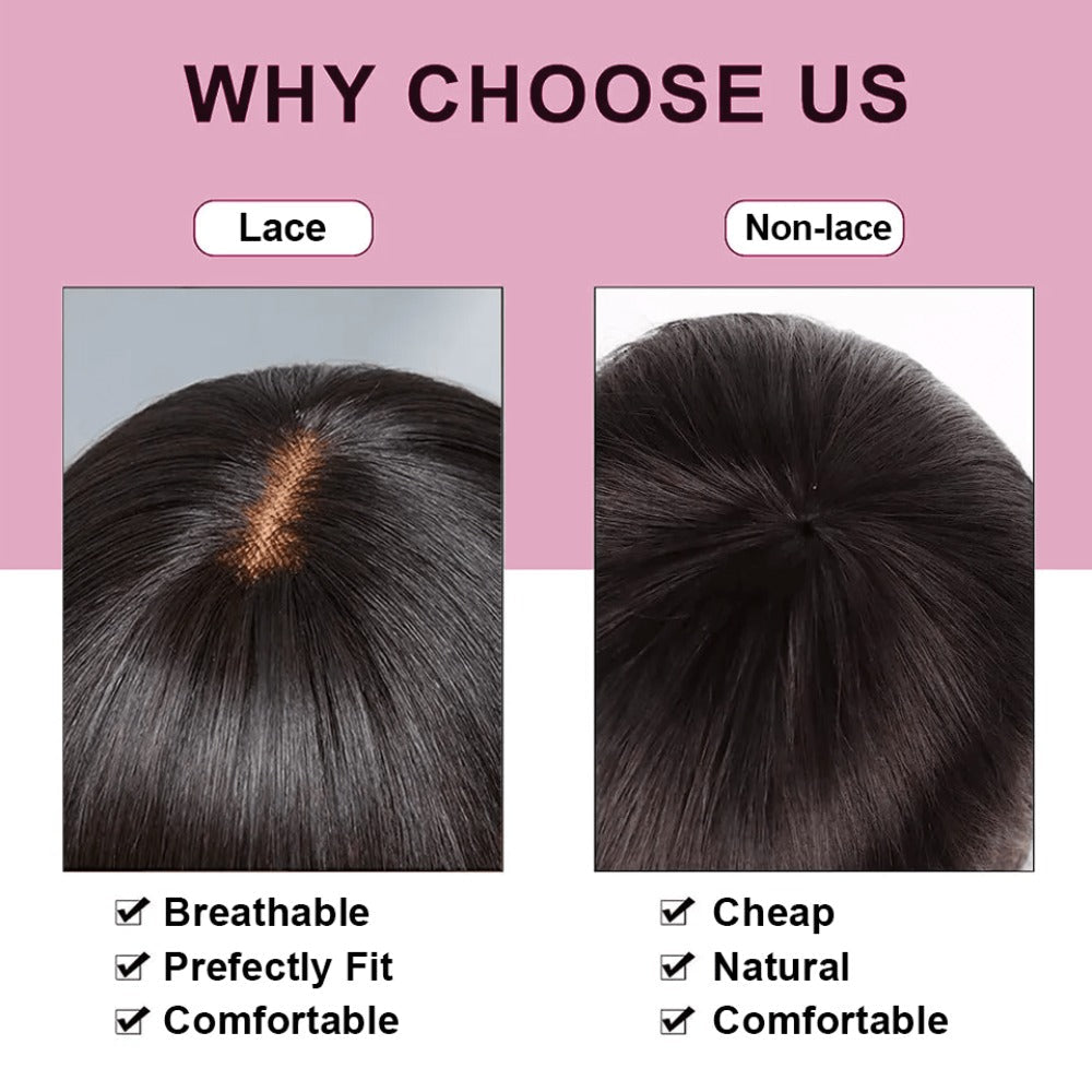 Straight Bob Wig with Bangs Human Hair 3x1 Lace Part Pre-Plucked Glueless Brazilian Short Bob 150 Density 1B/30 Highlight Natural Black 10-12 Inch Women