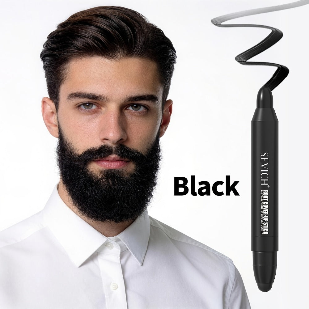 Gray Hair Root Touch Up Pen for Men – Instant Coverage Beard & Hairline Dye Stick, No-Mix Precision Applicator, Long-Lasting Color, All Hair Types, Black & Dark Brown