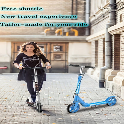 Foldable Commuter Scooter for Adults and Teens – 4-Gear Adjustable Height Double Brake Lightweight 2-Wheel Kick Scooter 220 lb Capacity, Eco-Friendly Gift for Youth Ages 14 and Up (White)