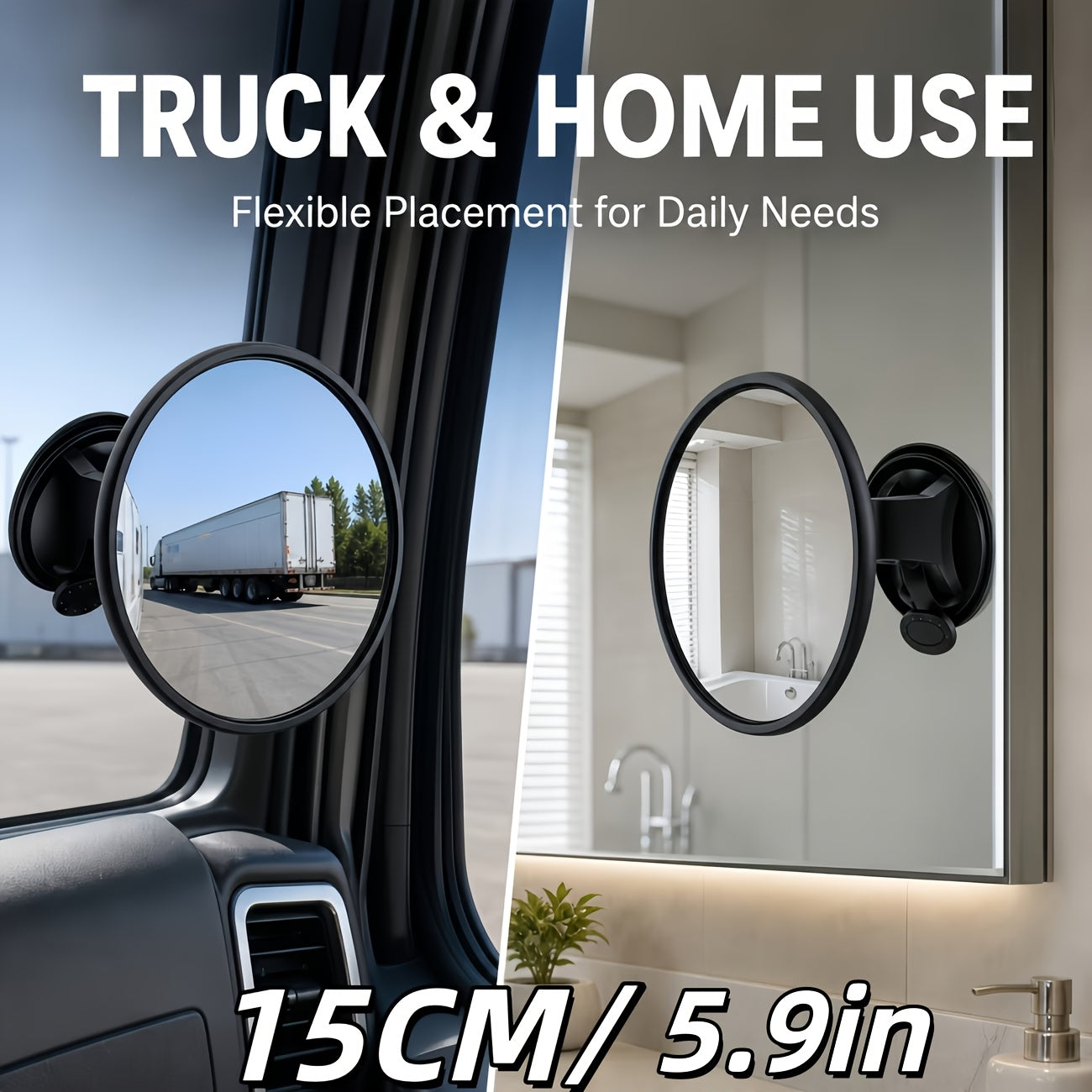 360° Rotating Car Rearview Mirror with Convex Lens & Suction Cup Mount, Easy Install All-in-One Rearview Mirror for Cars, Trucks, SUVs - Enhanced Visibility & Fashionable Design.Upgrade The Sucker Made Of Silica Gel, Better Adsorption Capacity