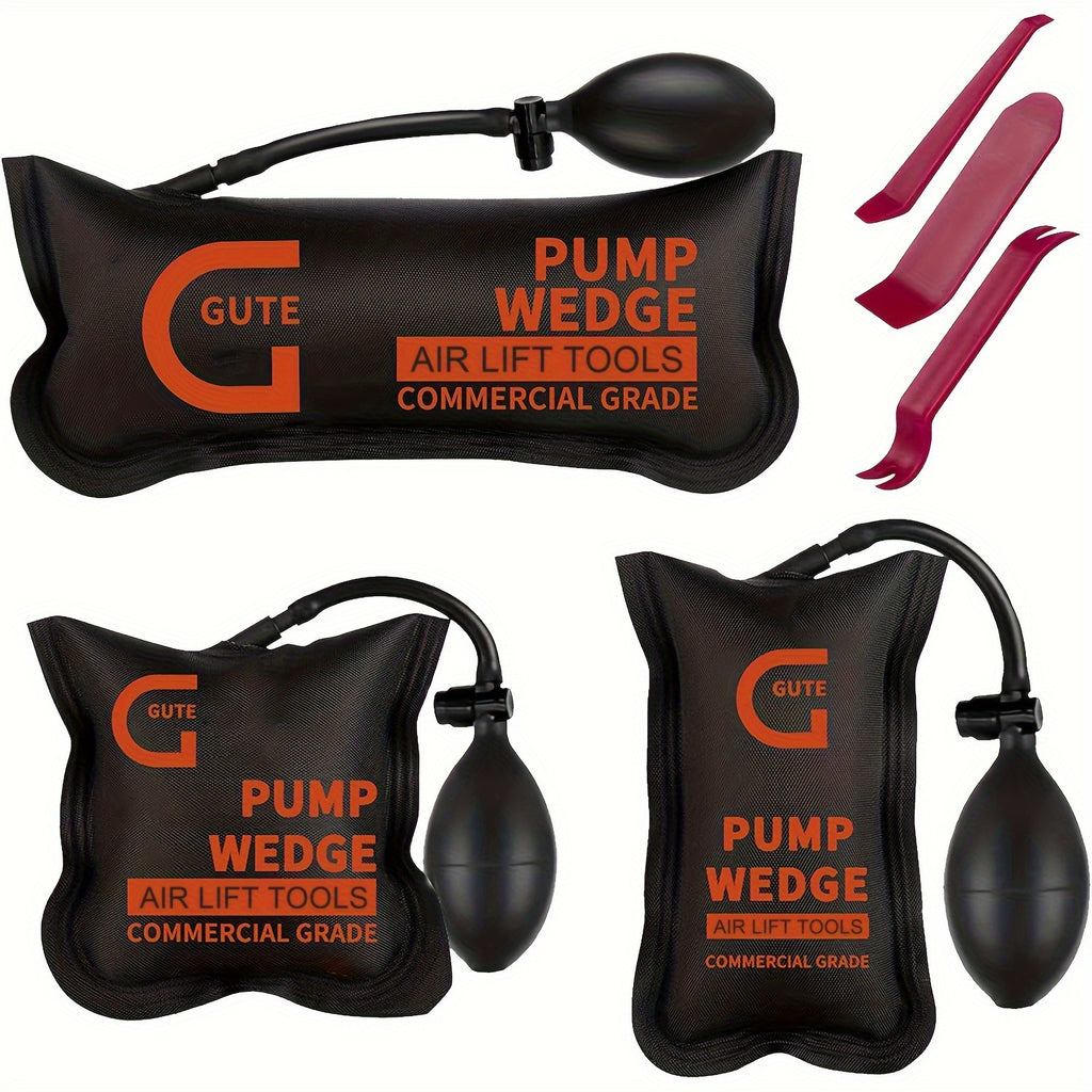 Car repair airbag, air wedge bag pump, 3pcs of commercial inflatable air wedge bag tools, professional leveling kit and alignment tool, suitable for various work air wedge bags, rated 330 LB, 3 sizes