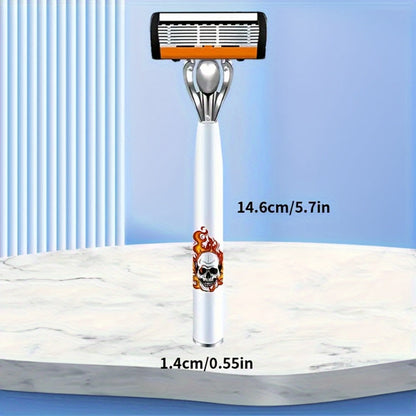 Men's Safety Razor with Replacement Blades - Anti-Slip Stainless Steel Handle Shaver for Beard & Sideburns, Classic Style Wet Shaving Razor, Multiple Blade Bundle Options