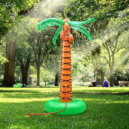 Inflatable Palm Tree Sprinkler 61 Inch for Kids – Backyard Lawn Water Spray Toy, Outdoor Splash Sprinkler for Pool Party Hawaiian Luau Beach Summer Fun Boys Girls Ages 3+